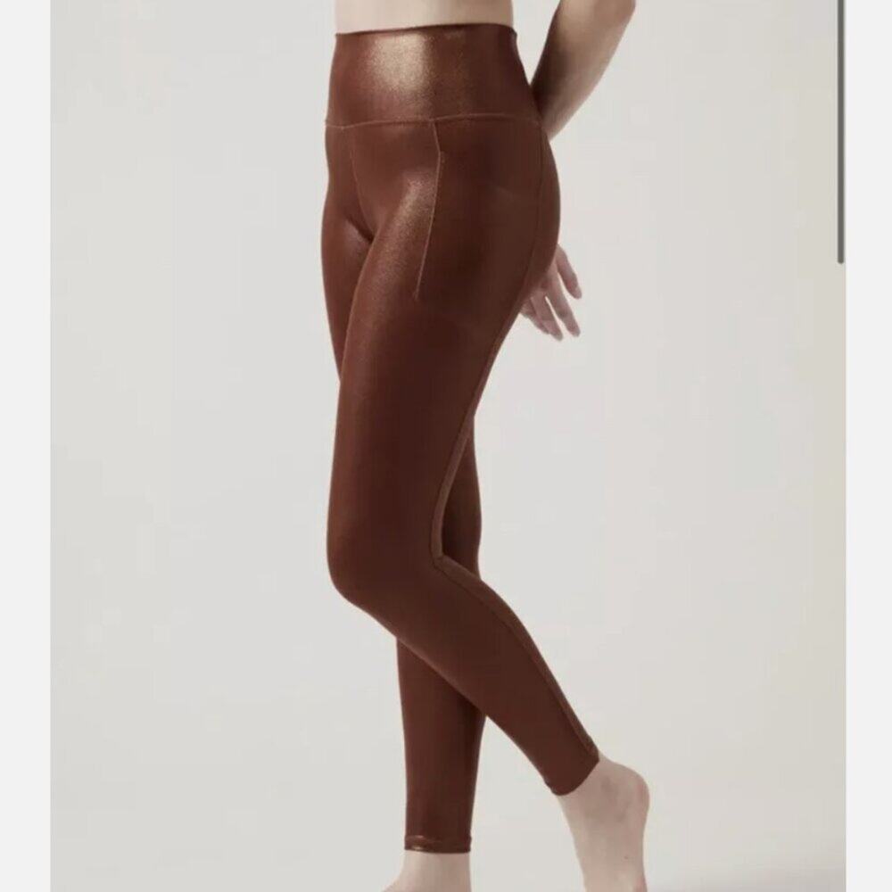 Athleta NWT Salutation Stash Shine Metallic Tights Leggings